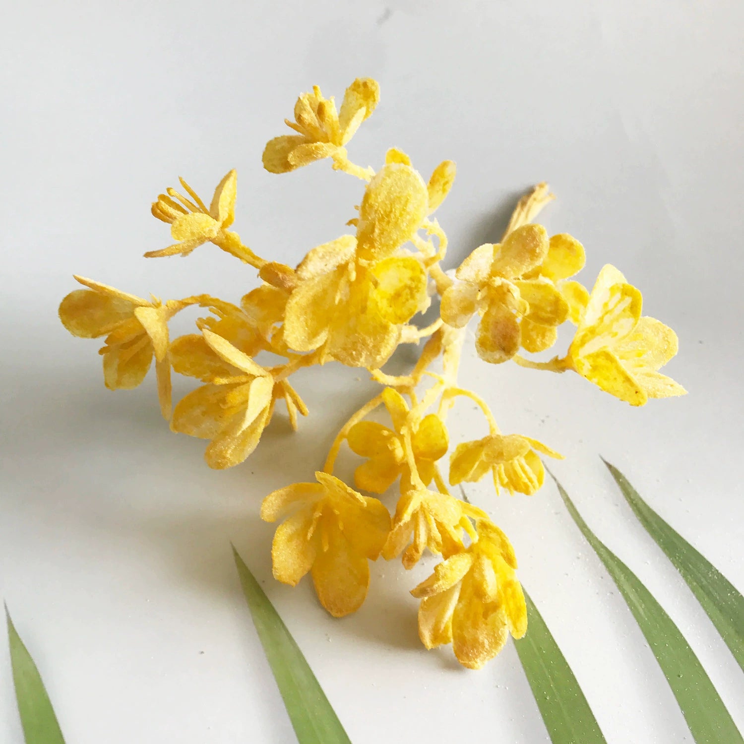 Feuillage Givré Artificiel 16,5 cm, Brindille Décorative Aspect Naturel pour DIY Mariage, Couronne, Déco Bohème, Emballage Cadeau
