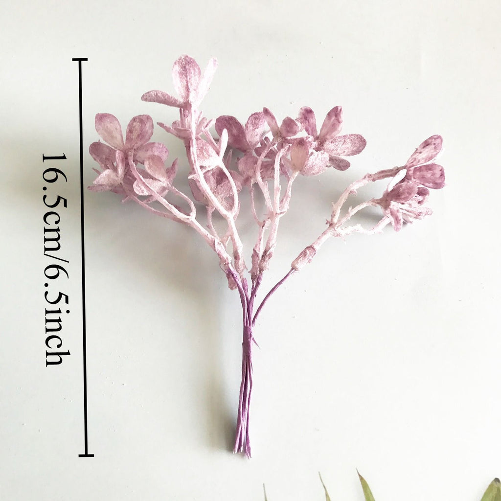 Feuillage Givré Artificiel 16,5 cm, Brindille Décorative Aspect Naturel pour DIY Mariage, Couronne, Déco Bohème, Emballage Cadeau
