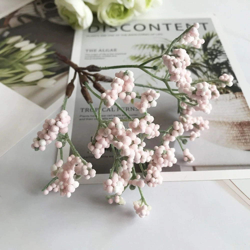 Bouquet de Gypsophile Artificiel 16 cm, Brin de Fleurs au Toucher Réel, Décoration Mariage Champêtre, DIY Maison, Style Rétro Français