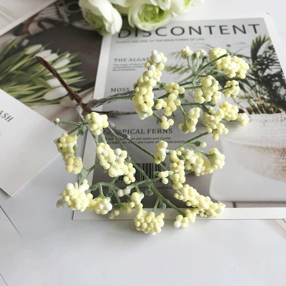Bouquet de Gypsophile Artificiel 16 cm, Brin de Fleurs au Toucher Réel, Décoration Mariage Champêtre, DIY Maison, Style Rétro Français