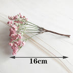 Bouquet de Gypsophile Artificiel 16 cm, Brin de Fleurs au Toucher Réel, Décoration Mariage Champêtre, DIY Maison, Style Rétro Français
