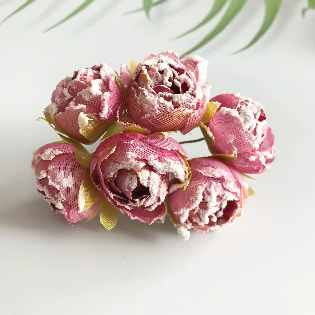 Tête de Rose Artificielle 7cm, Fleur Éternelle au Toucher Naturel, Style Rétro Français, pour DIY, Mariage, Décoration Champêtre
