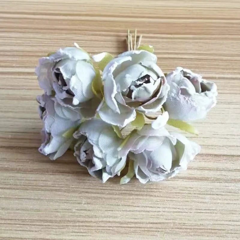 Tête de Rose Artificielle 7cm, Fleur Éternelle au Toucher Naturel, Style Rétro Français, pour DIY, Mariage, Décoration Champêtre