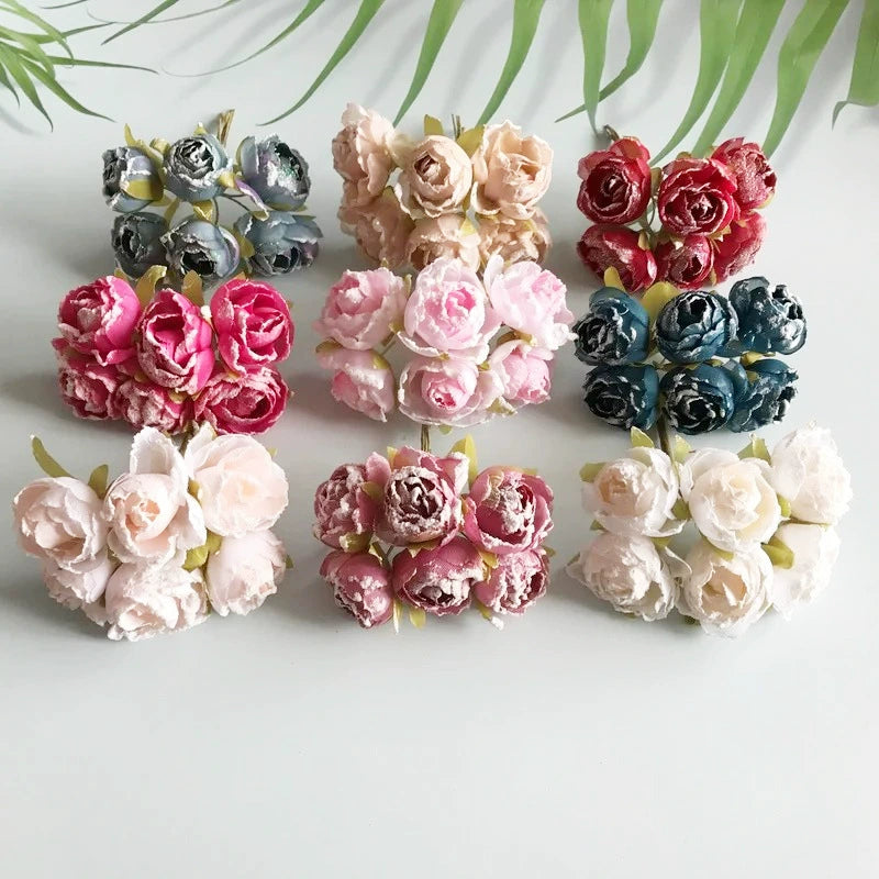 Tête de Rose Artificielle 7cm, Fleur Éternelle au Toucher Naturel, Style Rétro Français, pour DIY, Mariage, Décoration Champêtre
