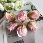 Mini Bouquet Rose Ancienne Artificielle 11cm, Fleur Rétro au Toucher Naturel pour Corsage, DIY Mariage, Décoration Murale, Ambiance Champêtre