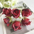Mini Bouquet Rose Ancienne Artificielle 11cm, Fleur Rétro au Toucher Naturel pour Corsage, DIY Mariage, Décoration Murale, Ambiance Champêtre