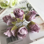 Mini Bouquet Rose Ancienne Artificielle 11cm, Fleur Rétro au Toucher Naturel pour Corsage, DIY Mariage, Décoration Murale, Ambiance Champêtre