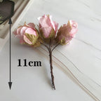 Mini Bouquet Rose Ancienne Artificielle 11cm, Fleur Rétro au Toucher Naturel pour Corsage, DIY Mariage, Décoration Murale, Ambiance Champêtre