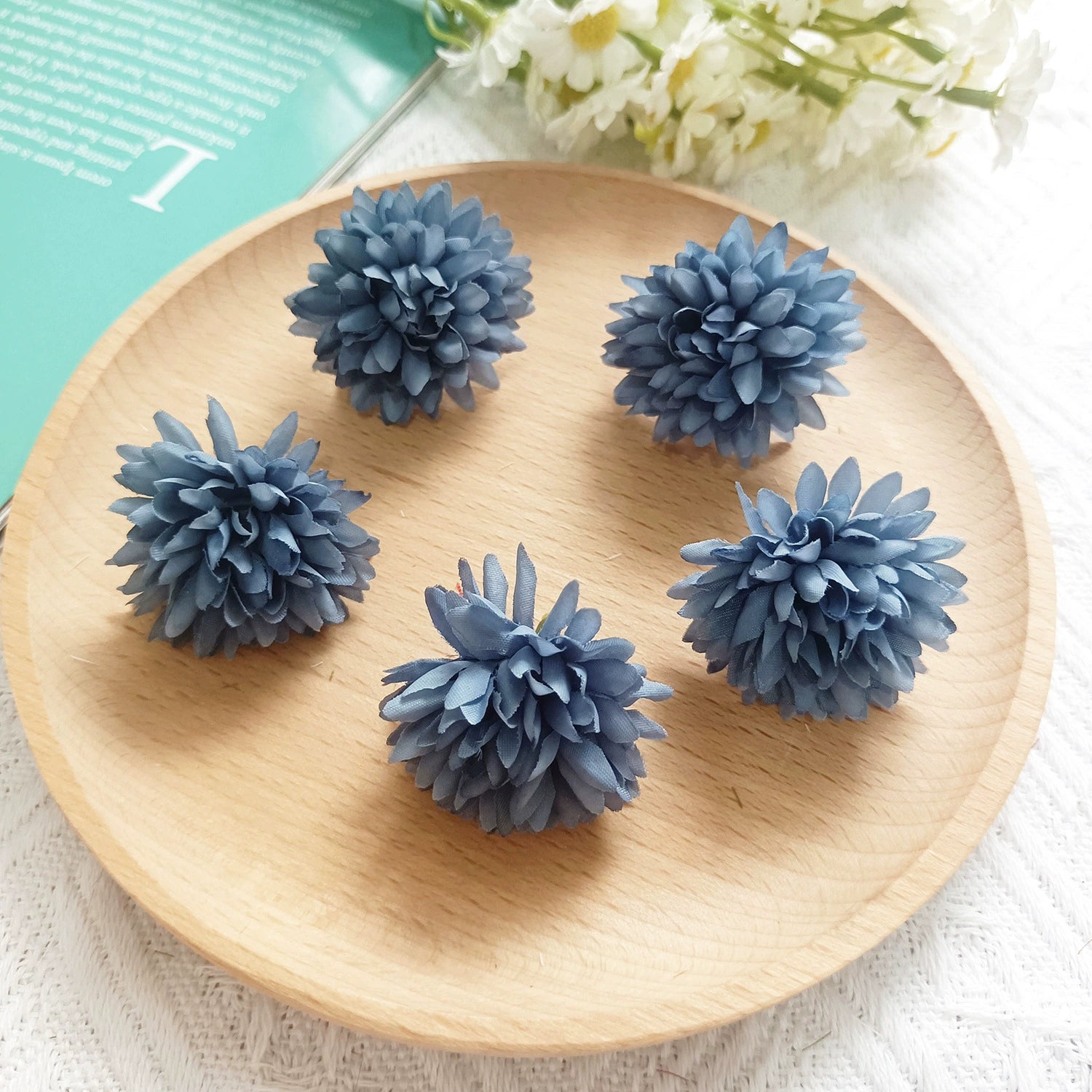 Têtes de Fleurs Sauvages Artificielles, Lot pour Bricolage DIY, 4 cm, Aspect Naturel et Charme Champêtre, pour Décoration, Mariage, Boutonnière