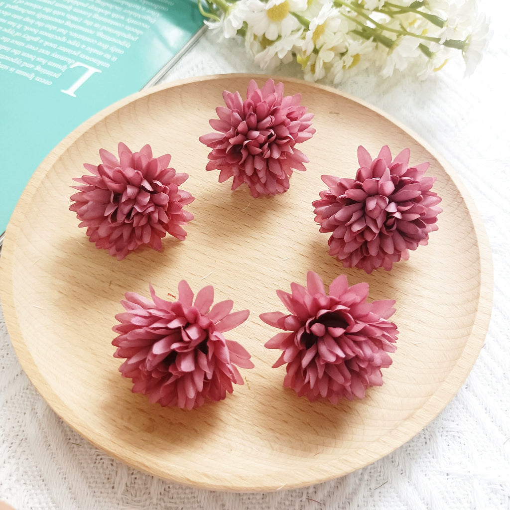 Têtes de Fleurs Sauvages Artificielles, Lot pour Bricolage DIY, 4 cm, Aspect Naturel et Charme Champêtre, pour Décoration, Mariage, Boutonnière
