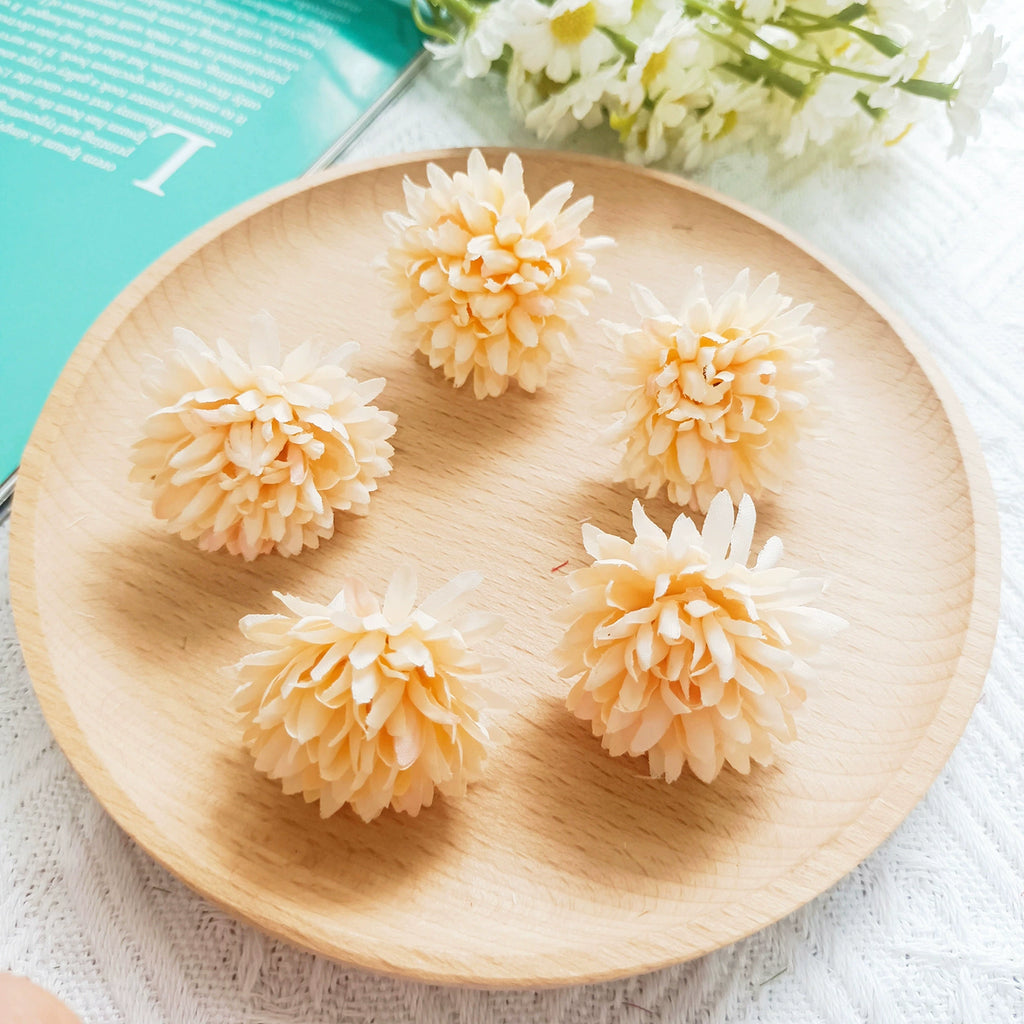 Têtes de Fleurs Sauvages Artificielles, Lot pour Bricolage DIY, 4 cm, Aspect Naturel et Charme Champêtre, pour Décoration, Mariage, Boutonnière