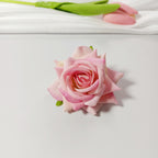 Tête de Rose Artificielle en Velours 5,5 cm, Fleur Décorative au Charme Rétro, Idéale pour DIY Mariage, Corsage et Décoration Champêtre