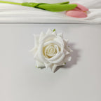 Tête de Rose Artificielle en Velours 5,5 cm, Fleur Décorative au Charme Rétro, Idéale pour DIY Mariage, Corsage et Décoration Champêtre