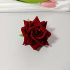 Tête de Rose Artificielle en Velours 5,5 cm, Fleur Décorative au Charme Rétro, Idéale pour DIY Mariage, Corsage et Décoration Champêtre