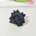 Tête de Rose Artificielle en Velours 5,5 cm, Fleur Décorative au Charme Rétro, Idéale pour DIY Mariage, Corsage et Décoration Champêtre