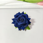 Tête de Rose Artificielle en Velours 5,5 cm, Fleur Décorative au Charme Rétro, Idéale pour DIY Mariage, Corsage et Décoration Champêtre