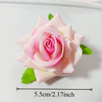 Tête de Rose Artificielle en Velours 5,5 cm, Fleur Décorative au Charme Rétro, Idéale pour DIY Mariage, Corsage et Décoration Champêtre