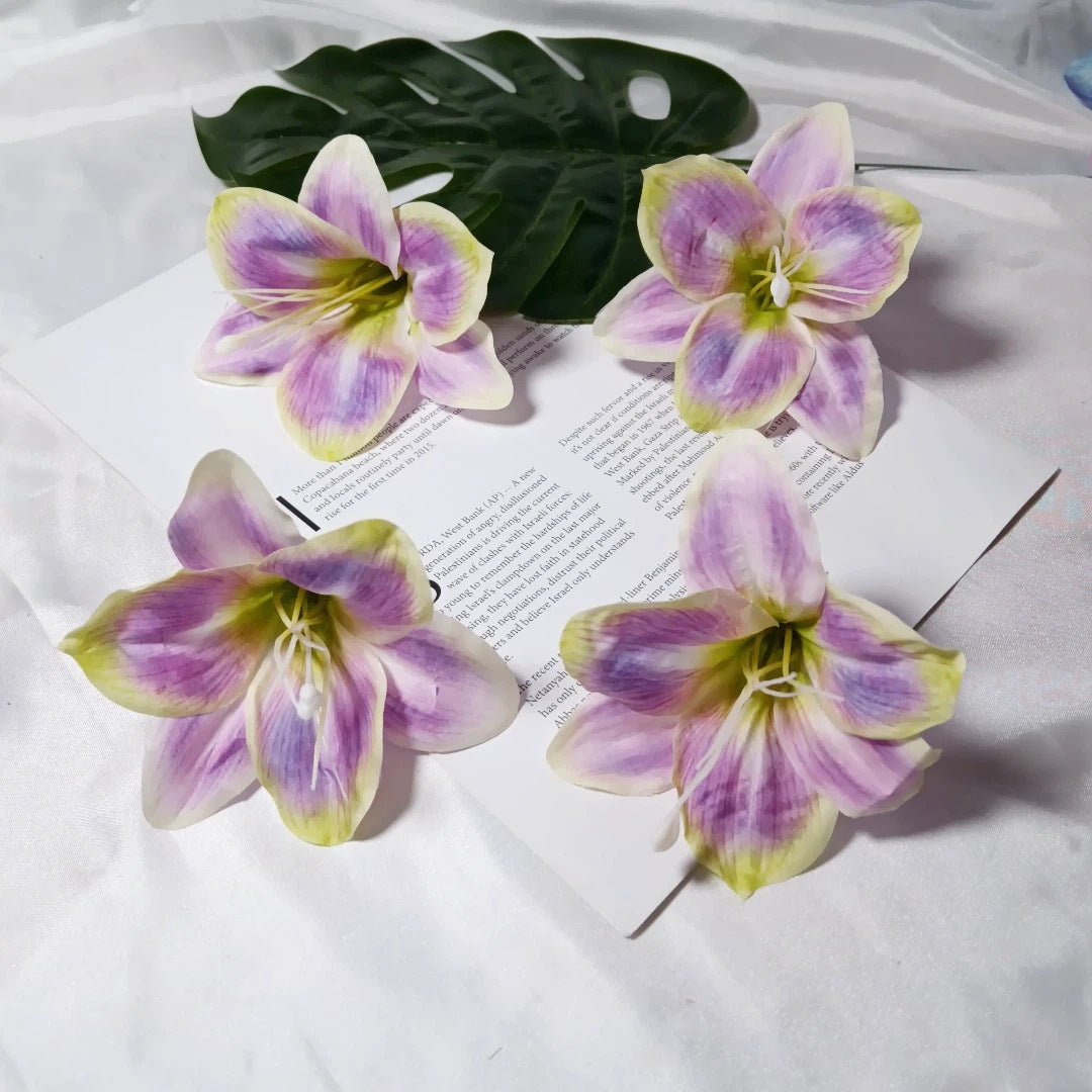 Lys artificiels 10 cm, fleurs réalistes, décoration élégante pour mariage, maison, cadeau, ambiance vintage
