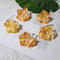 Tête de Camélia Artificielle 6,5 cm, Fleur en Tissu Vintage, Bords Effet Ancien, pour Création DIY, Mariage Champêtre, Accessoire Cheveux, Déco