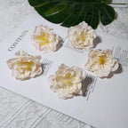 Tête de Camélia Artificielle 6,5 cm, Fleur en Tissu Vintage, Bords Effet Ancien, pour Création DIY, Mariage Champêtre, Accessoire Cheveux, Déco