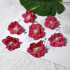 Tête de Camélia Artificielle 6,5 cm, Fleur en Tissu Vintage, Bords Effet Ancien, pour Création DIY, Mariage Champêtre, Accessoire Cheveux, Déco