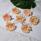 Tête de Camélia Artificielle 6,5 cm, Fleur en Tissu Vintage, Bords Effet Ancien, pour Création DIY, Mariage Champêtre, Accessoire Cheveux, Déco