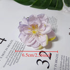 Tête de Camélia Artificielle 6,5 cm, Fleur en Tissu Vintage, Bords Effet Ancien, pour Création DIY, Mariage Champêtre, Accessoire Cheveux, Déco