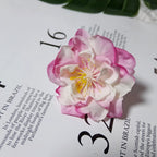 Tête de Camélia Artificielle 6,5 cm, Fleur en Tissu Vintage, Bords Effet Ancien, pour Création DIY, Mariage Champêtre, Accessoire Cheveux, Déco
