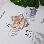 Tête de Camélia Artificielle 6,5 cm, Fleur en Tissu Vintage, Bords Effet Ancien, pour Création DIY, Mariage Champêtre, Accessoire Cheveux, Déco