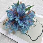 Bouquet de Lys Artificiels 30 cm, Fleurs en Soie au Rendu Naturel, pour Vase, Décoration Maison, Mariage, Ambiance Bohème et Champêtre