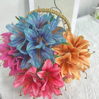 Bouquet de Lys Artificiels 30 cm, Fleurs en Soie au Rendu Naturel, pour Vase, Décoration Maison, Mariage, Ambiance Bohème et Champêtre
