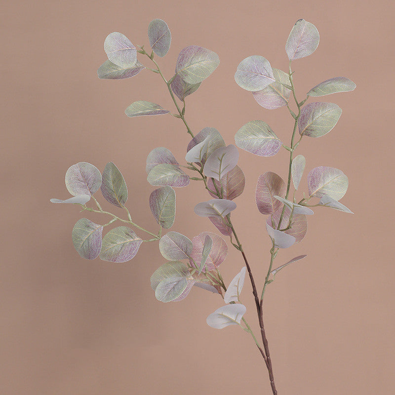 Tige d'Eucalyptus Artificiel Populus 85cm, Feuillage d'Automne au Toucher Réel, Grande Branche pour Vase, Décoration Maison, Mariage Champêtre