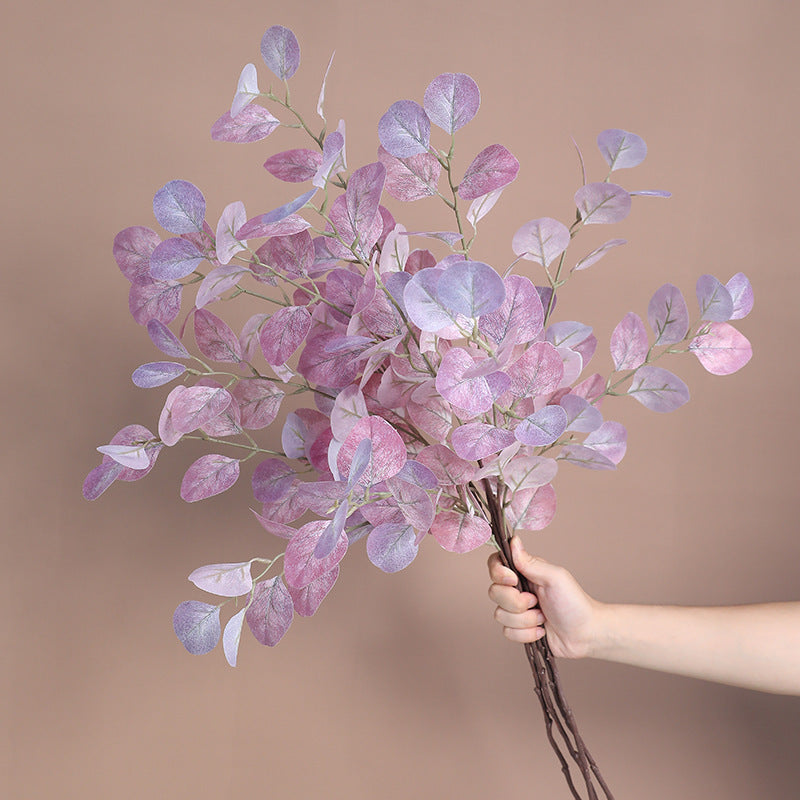 Tige d'Eucalyptus Artificiel Populus 85cm, Feuillage d'Automne au Toucher Réel, Grande Branche pour Vase, Décoration Maison, Mariage Champêtre