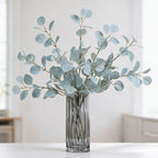 Tige d'Eucalyptus Artificiel Populus 85cm, Feuillage d'Automne au Toucher Réel, Grande Branche pour Vase, Décoration Maison, Mariage Champêtre