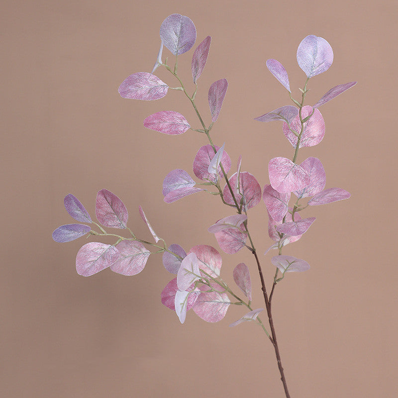 Tige d'Eucalyptus Artificiel Populus 85cm, Feuillage d'Automne au Toucher Réel, Grande Branche pour Vase, Décoration Maison, Mariage Champêtre