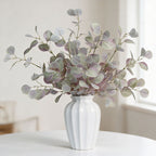 Tige d'Eucalyptus Artificiel Populus 85cm, Feuillage d'Automne au Toucher Réel, Grande Branche pour Vase, Décoration Maison, Mariage Champêtre
