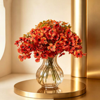 Lot de 2 Bouquets Artificiels Eucalyptus et Violettes, 36cm, Fleurs d'Automne au Charme Rétro, pour Vase, Déco Maison, Mariage Champêtre