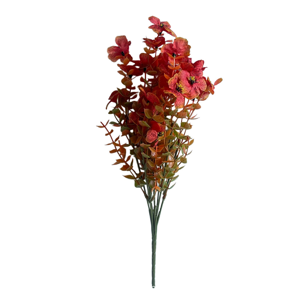 Lot de 2 Bouquets Artificiels Eucalyptus et Violettes, 36cm, Fleurs d'Automne au Charme Rétro, pour Vase, Déco Maison, Mariage Champêtre