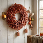 Guirlande Feuillage Magnolia d'Automne, 200cm, Liane Artificielle au Rendu Naturel, Décoration Murale, Chemin de Table Mariage, Esprit Rétro Champêtre