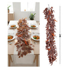 Guirlande Feuillage Magnolia d'Automne, 200cm, Liane Artificielle au Rendu Naturel, Décoration Murale, Chemin de Table Mariage, Esprit Rétro Champêtre