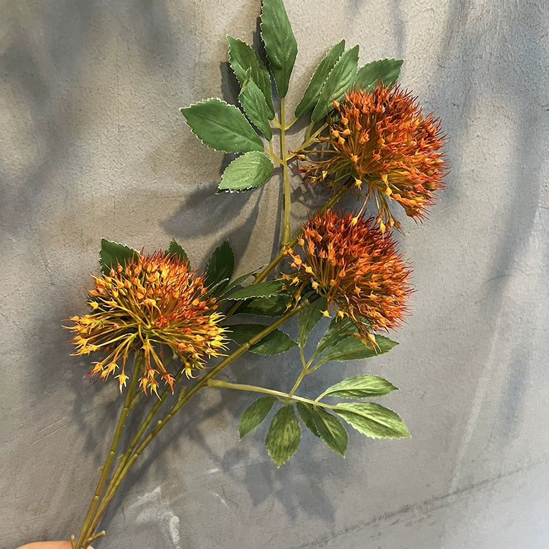 Fleurs d'Ail Artificielles (Allium), Tige Haute 67cm avec 3 Têtes, Décoration Champêtre Chic pour Vase, Maison, Mariage, Ambiance Sud de la France