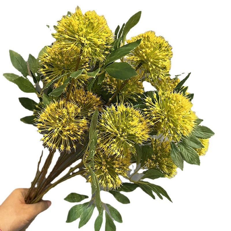 Fleurs d'Ail Artificielles (Allium), Tige Haute 67cm avec 3 Têtes, Décoration Champêtre Chic pour Vase, Maison, Mariage, Ambiance Sud de la France