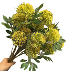 Fleurs d'Ail Artificielles (Allium), Tige Haute 67cm avec 3 Têtes, Décoration Champêtre Chic pour Vase, Maison, Mariage, Ambiance Sud de la France