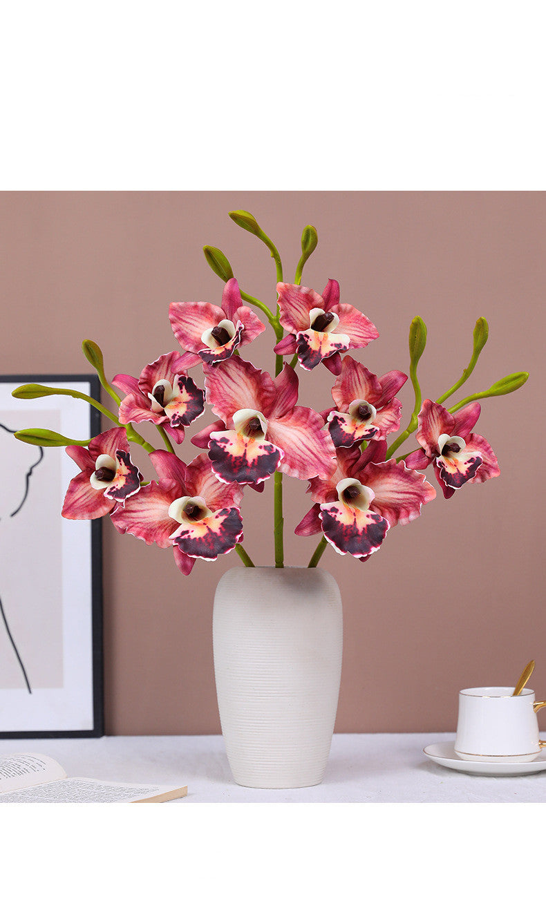 Orchidée Phalaenopsis Artificielle 52 cm, 3 Fleurs au Toucher Réel, Qualité Supérieure pour Mariage, Décoration d'Intérieur, Ambiance Champêtre et Rétro