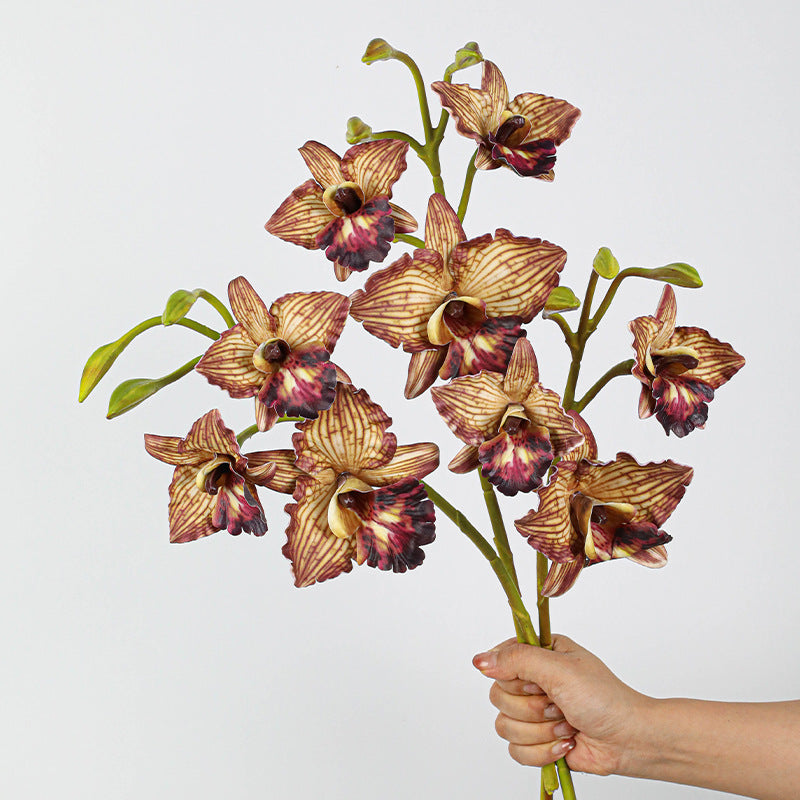 Orchidée Phalaenopsis Artificielle 52 cm, 3 Fleurs au Toucher Réel, Qualité Supérieure pour Mariage, Décoration d'Intérieur, Ambiance Champêtre et Rétro