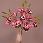 Orchidée Phalaenopsis Artificielle 52 cm, 3 Fleurs au Toucher Réel, Qualité Supérieure pour Mariage, Décoration d'Intérieur, Ambiance Champêtre et Rétro