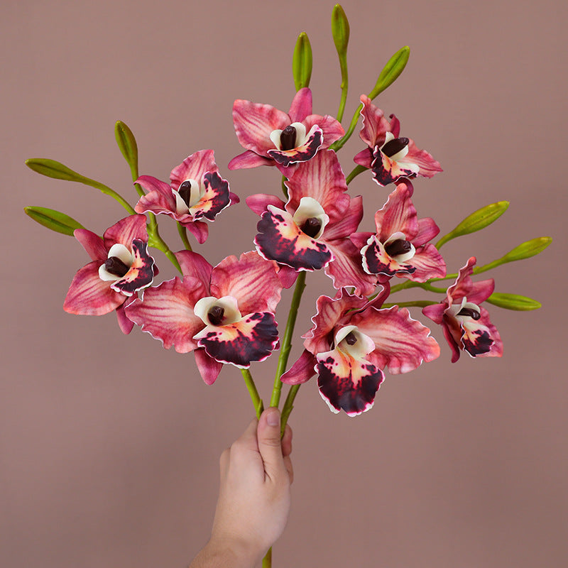 Orchidée Phalaenopsis Artificielle 52 cm, 3 Fleurs au Toucher Réel, Qualité Supérieure pour Mariage, Décoration d'Intérieur, Ambiance Champêtre et Rétro