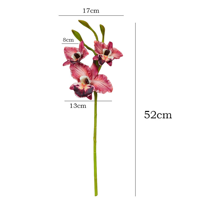 Orchidée Phalaenopsis Artificielle 52 cm, 3 Fleurs au Toucher Réel, Qualité Supérieure pour Mariage, Décoration d'Intérieur, Ambiance Champêtre et Rétro