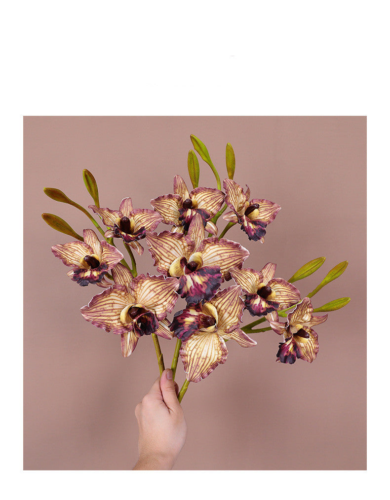 Orchidée Phalaenopsis Artificielle 52 cm, 3 Fleurs au Toucher Réel, Qualité Supérieure pour Mariage, Décoration d'Intérieur, Ambiance Champêtre et Rétro