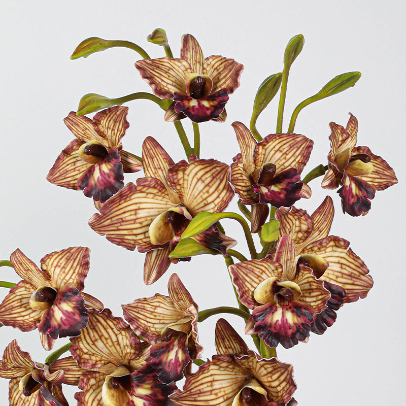Orchidée Phalaenopsis Artificielle 52 cm, 3 Fleurs au Toucher Réel, Qualité Supérieure pour Mariage, Décoration d'Intérieur, Ambiance Champêtre et Rétro